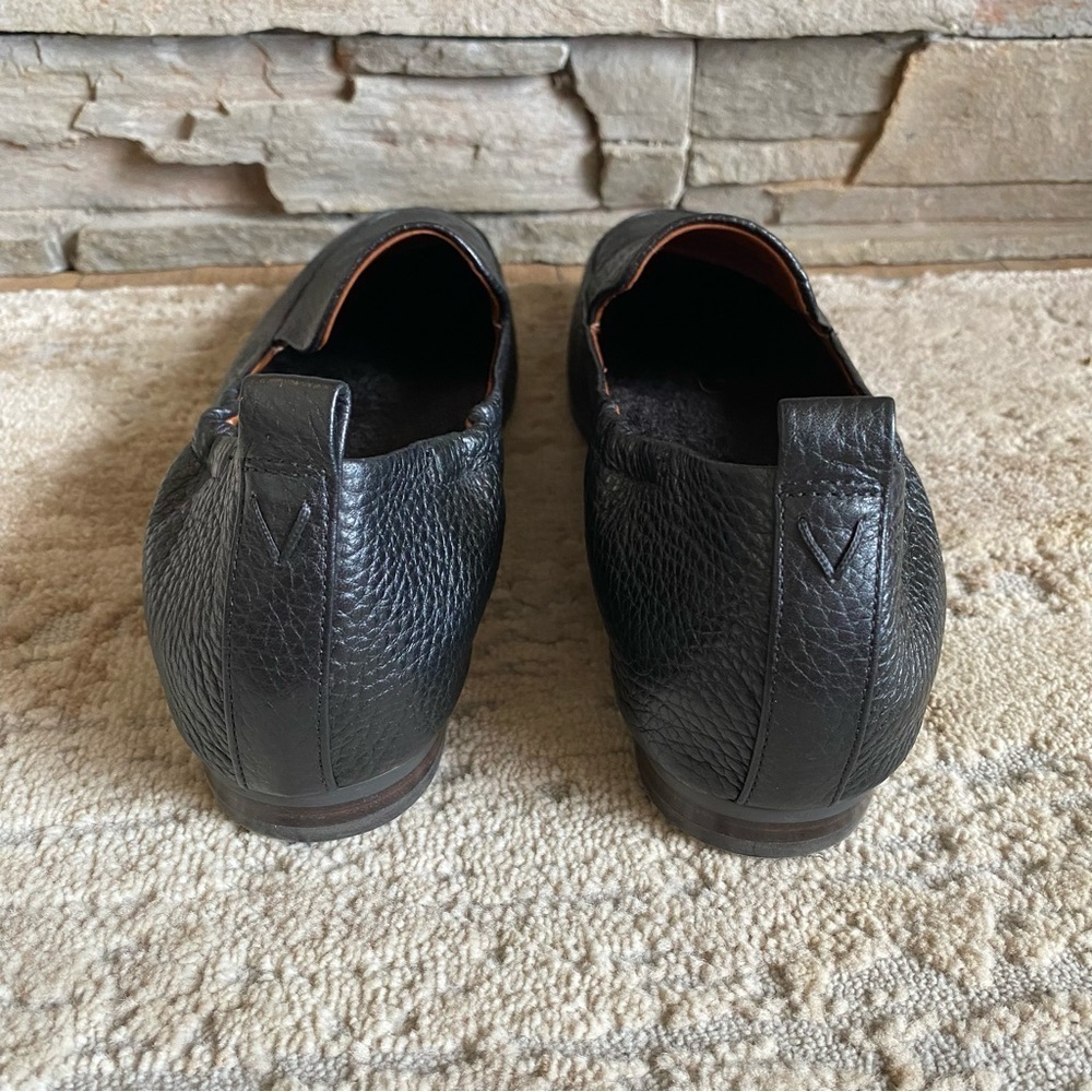 Vionic Amora Faux Fur Insole Loafers Slip On Black Pebbled Leather: 7.5 - Picture 4 of 9